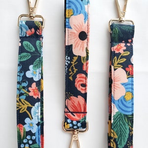 Rifle Paper Company Floral Keychain Wristlet Pretty Key Fob Accessory Mother's Day Gift Bon Voyage Fabric image 6