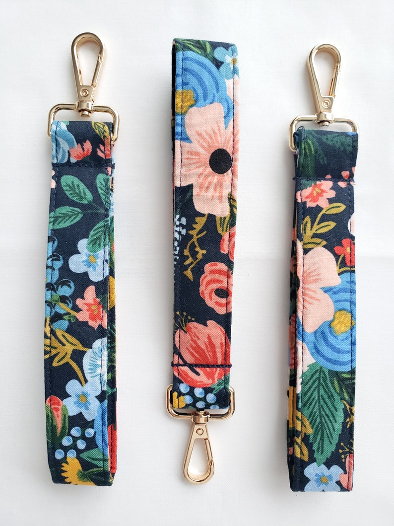 Rifle Paper Company Floral Keychain Wristlet Pretty Key Fob Accessory Mother's Day Gift Bon Voyage Fabric 4