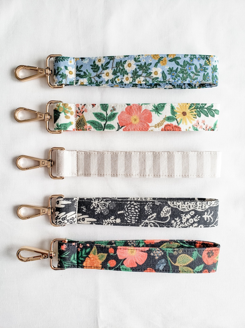 Rifle Paper Company Keychain Wristlet Pretty Key Chain Accessory Mother's Day Gift Floral Cottagecore Fabric image 10