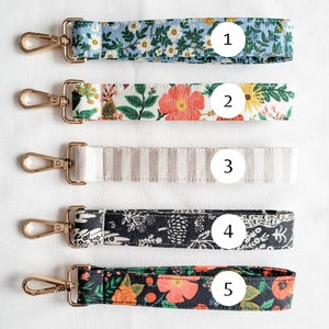Rifle Paper Company Keychain Wristlet Pretty Key Chain Accessory Mother's Day Gift Floral Cottagecore Fabric image 2