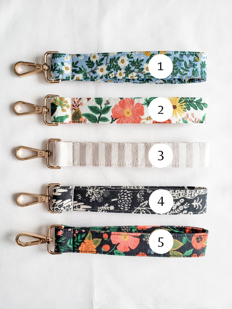 Rifle Paper Company Keychain Wristlet Pretty Key Chain Accessory Mother's Day Gift Floral Cottagecore Fabric image 2