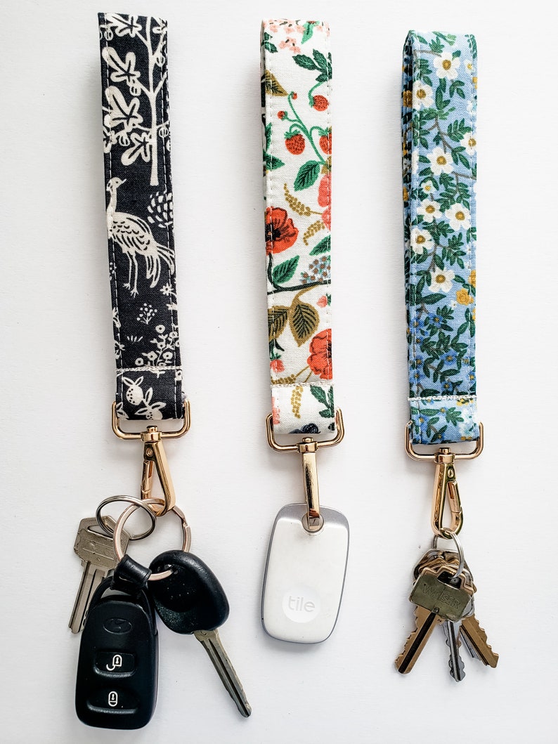 Rifle Paper Company Keychain Wristlet Pretty Key Chain Accessory Mother's Day Gift Floral Cottagecore Fabric image 8