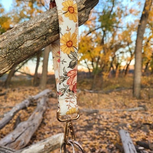 Autumn Woodland Keychain Wristlet Pretty Key Fob Accessory Mother's Day Gift Vintage Vibes Accessory image 3