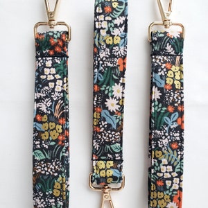 Rifle Paper Company Floral Keychain Wristlet Pretty Key Fob Accessory Mother's Day Gift Bon Voyage Fabric 5