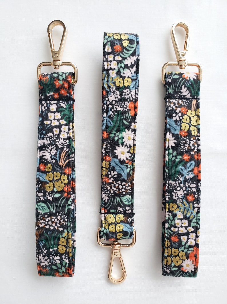 Rifle Paper Company Floral Keychain Wristlet Pretty Key Fob Accessory Mother's Day Gift Bon Voyage Fabric 5