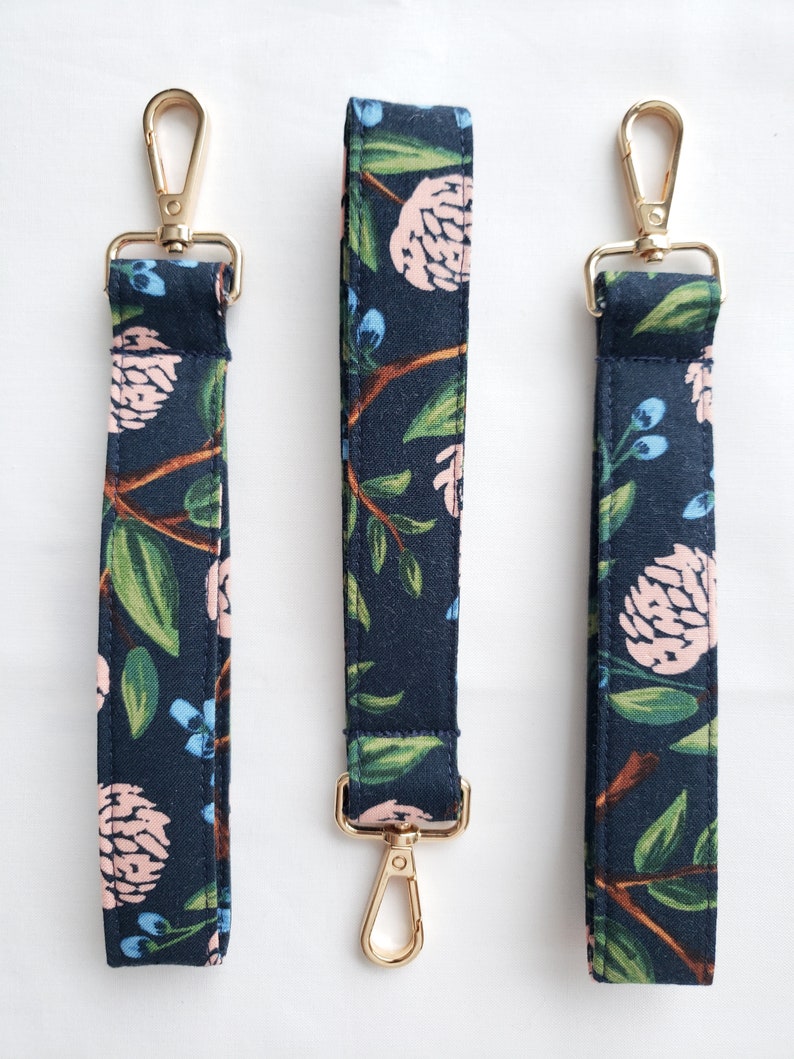 Rifle Paper Company Floral Keychain Wristlet Pretty Key Fob Accessory Mother's Day Gift Bon Voyage Fabric 2