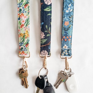 Rifle Paper Company Floral Keychain Wristlet Pretty Key Fob Accessory Mother's Day Gift Bon Voyage Fabric image 8