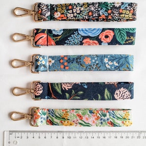 Rifle Paper Company Floral Keychain Wristlet Pretty Key Fob Accessory Mother's Day Gift Bon Voyage Fabric image 9