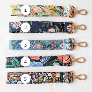 Rifle Paper Company Floral Keychain Wristlet Pretty Key Fob Accessory Mother's Day Gift Bon Voyage Fabric image 2