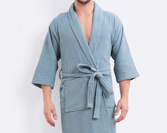 Men's Terry Cotton Bathrobe | Lightweight Spa Loungewear