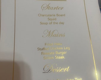 Menu Cards