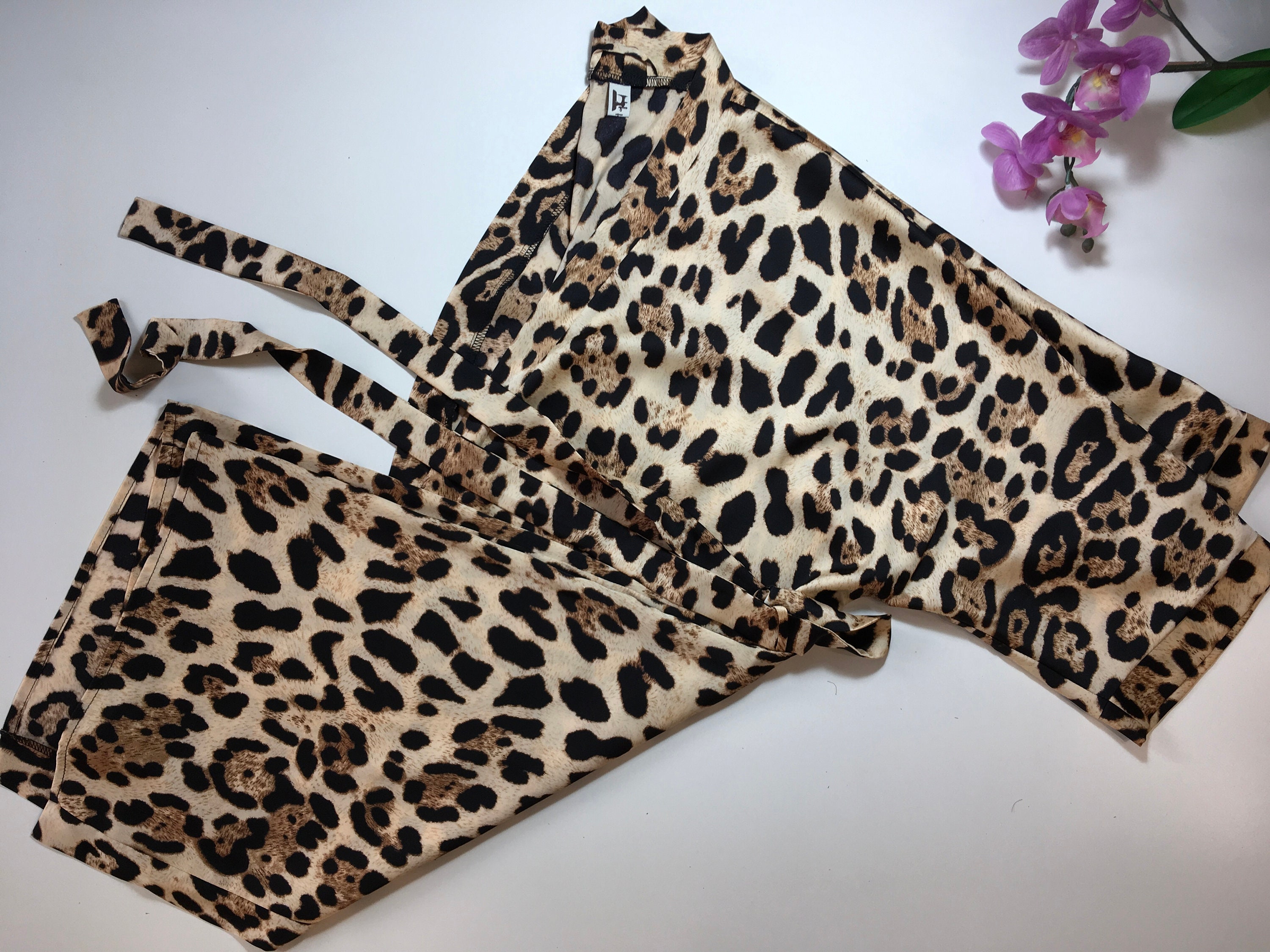 leopard print robe silk