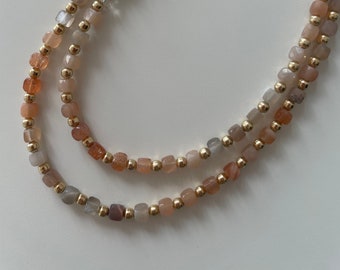 Sunstone Necklace | Gold and Sunstone Necklace | Natural Sunstone Gemstone Necklace