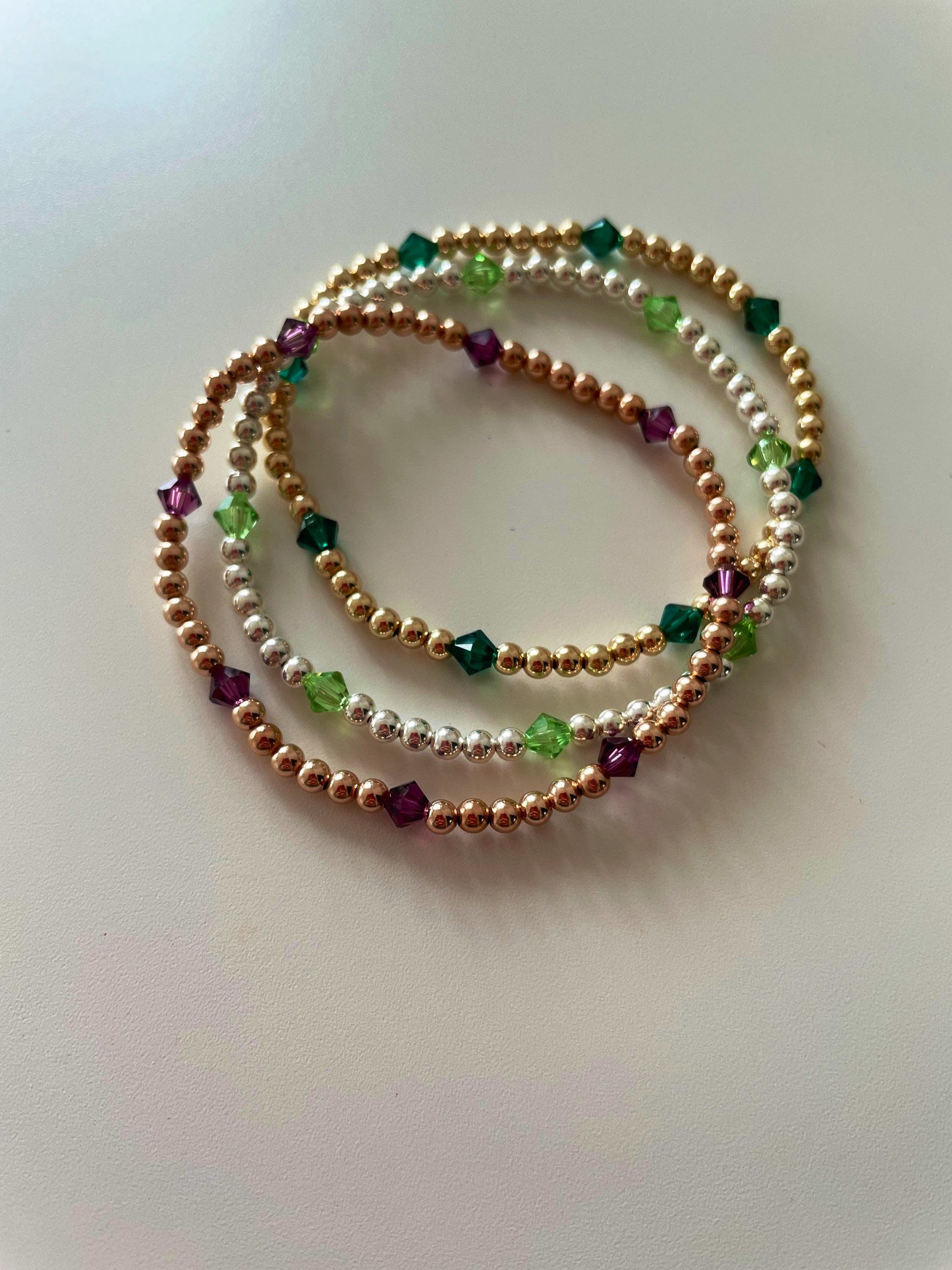 Initials + Birthstones Gothic Bracelet – Lilor Jewels