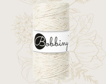 Bobbiny Corde Macramé 3mm - Coton peigné oeko-tex - NATUREL DORÉ