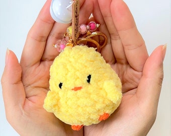 Mini Chick Crochet Plushie Keychain | Amigurumi |Stress Ball | Gift