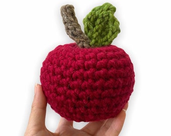 Crochet Rustic Farmhouse Apple Amigurumi | Fall Decor | Play Food | Teachers Day Gift