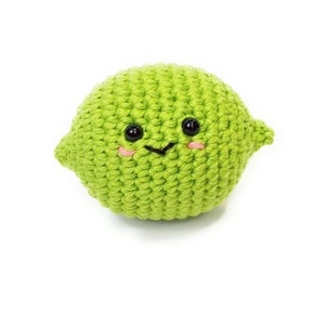 Crochet Lime Stuffed Plush Amigurumi | Play Food | Stress Ball