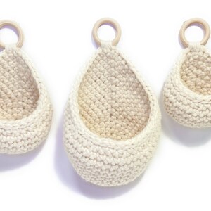 Crochet Hanging Basket Decor Basket Macrame Planter Basket Teardrop Hanging Storage image 5