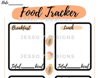 Printable PDF Food Diary Goodnotes