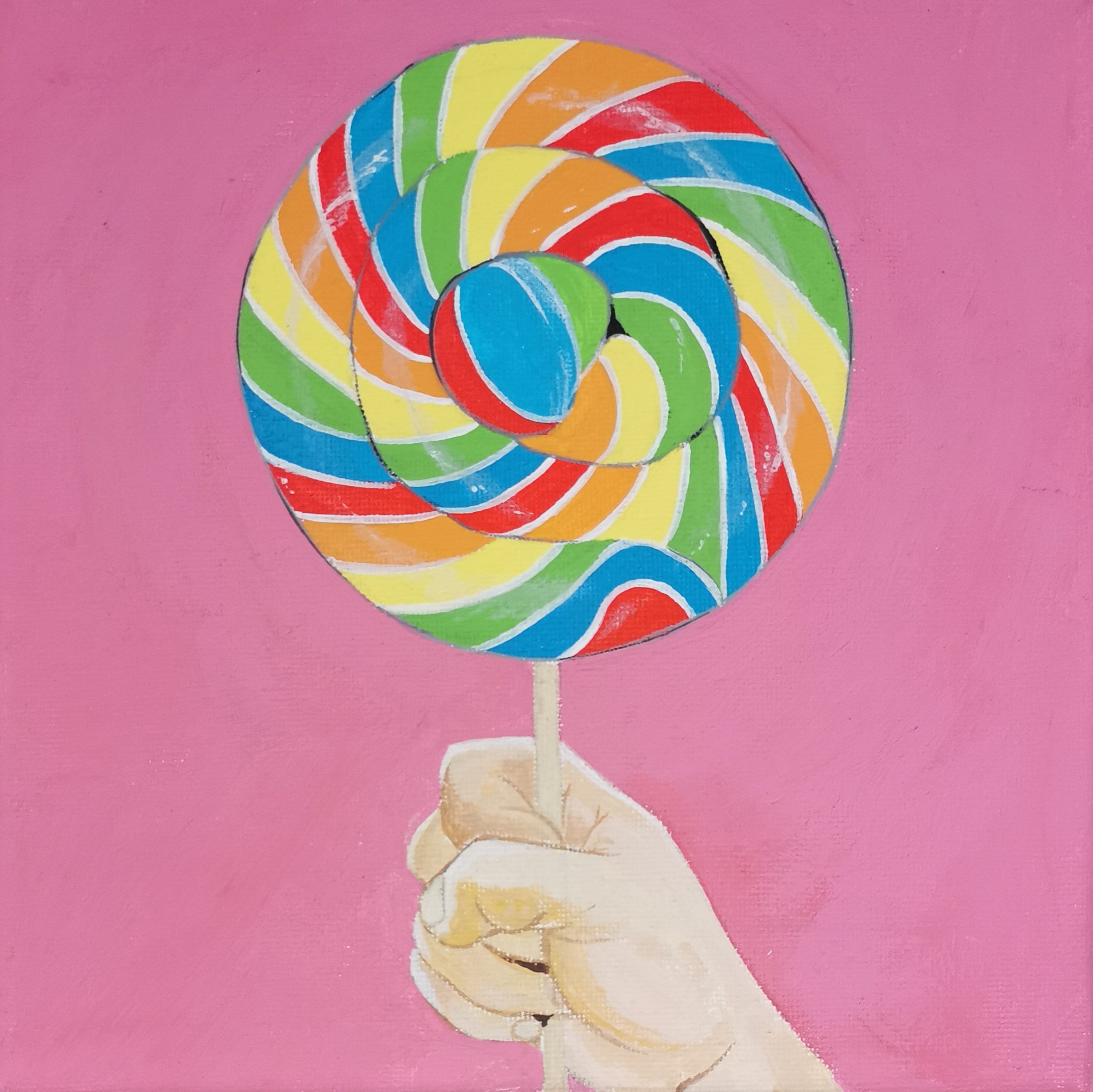 RAINBOW LOLLIPOP Painting Canvas Wall Décor Wall Art Etsy
