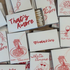 Custom Wedding Matchboxes: Personalized Favors with Stickers, Sets of 50