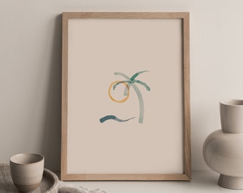 Watercolor Beach Print | Boho Wall Art | Boho Art Print