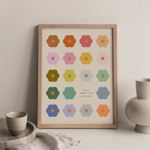 Enjoy Where You Are Print | Boho Quote Print | Boho Wall Art | Boho Art Print