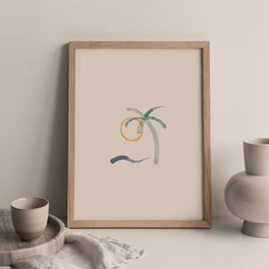 Watercolor Beach Print | Boho Wall Art | Boho Art Print