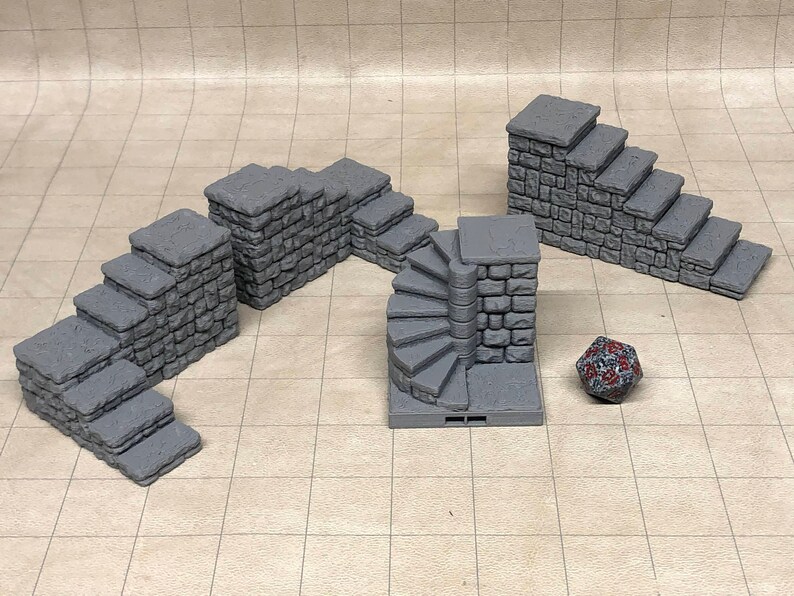 3D Printed Dungeon Style Miniature Terrain Stair Tiles for ...
