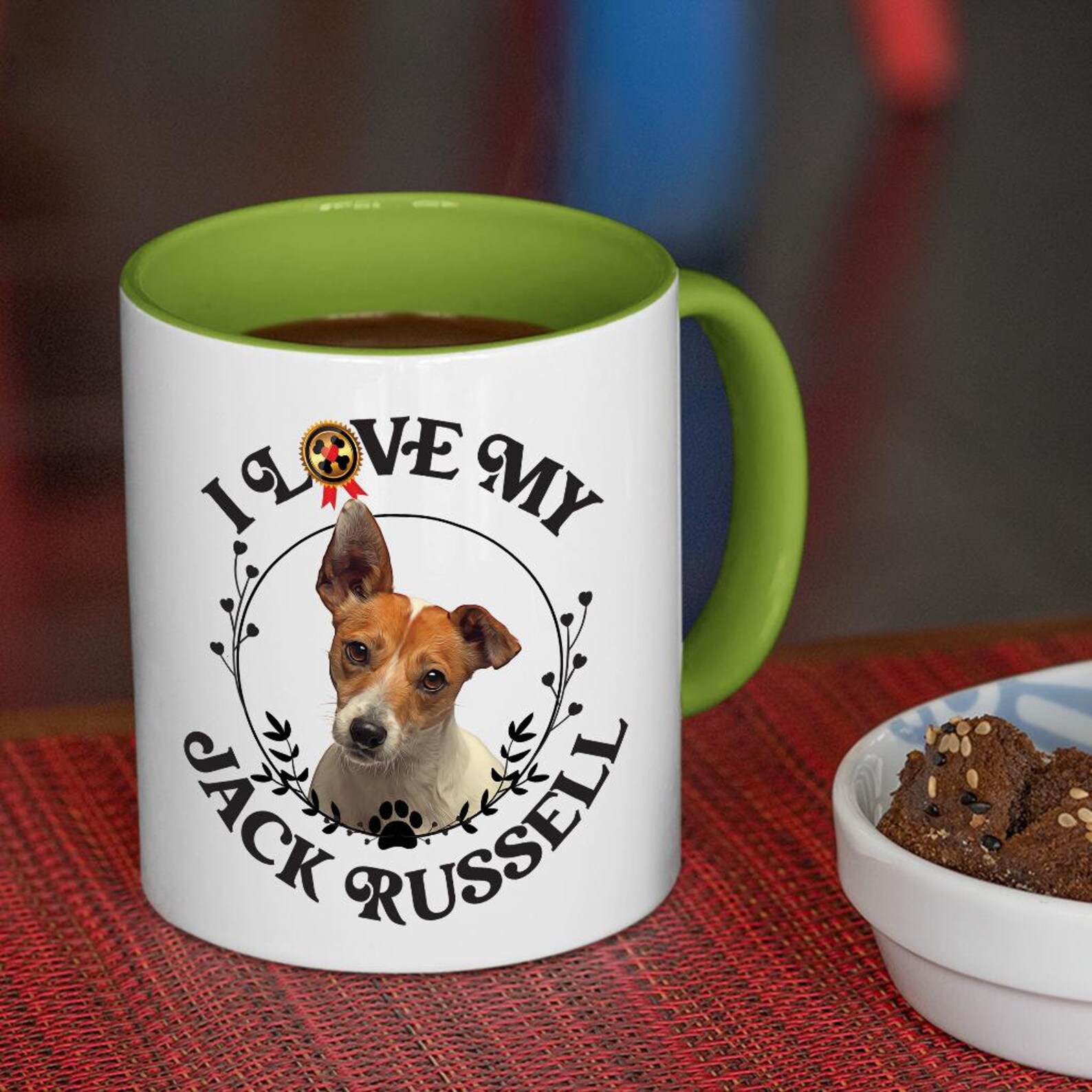 I Love My Jack Russell Coffee Mug White with Colored Inside Etsy