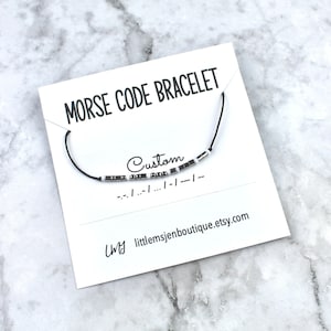 Custom Morse Code Bracelet: Stainless Steel Beaded Jewelry