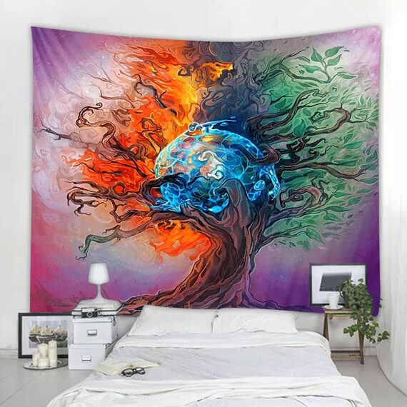 Night Moon and Cactus Painted Tapestry Bedspread Wall Hanging Tapestry Room Deco Night Moon and Cactus Painted Tapestry Bedspread Wall Hanging Tapestry Room Deco