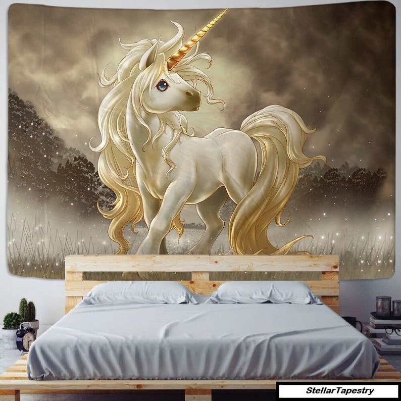 Cute Cartoon Unicorn Wall Hanging Tapestry Kids Room Decor - Etsy