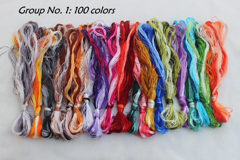 Silk Thread Packs 100 Colors Chinese Suzhou Embroidery Mulberry Silk ...