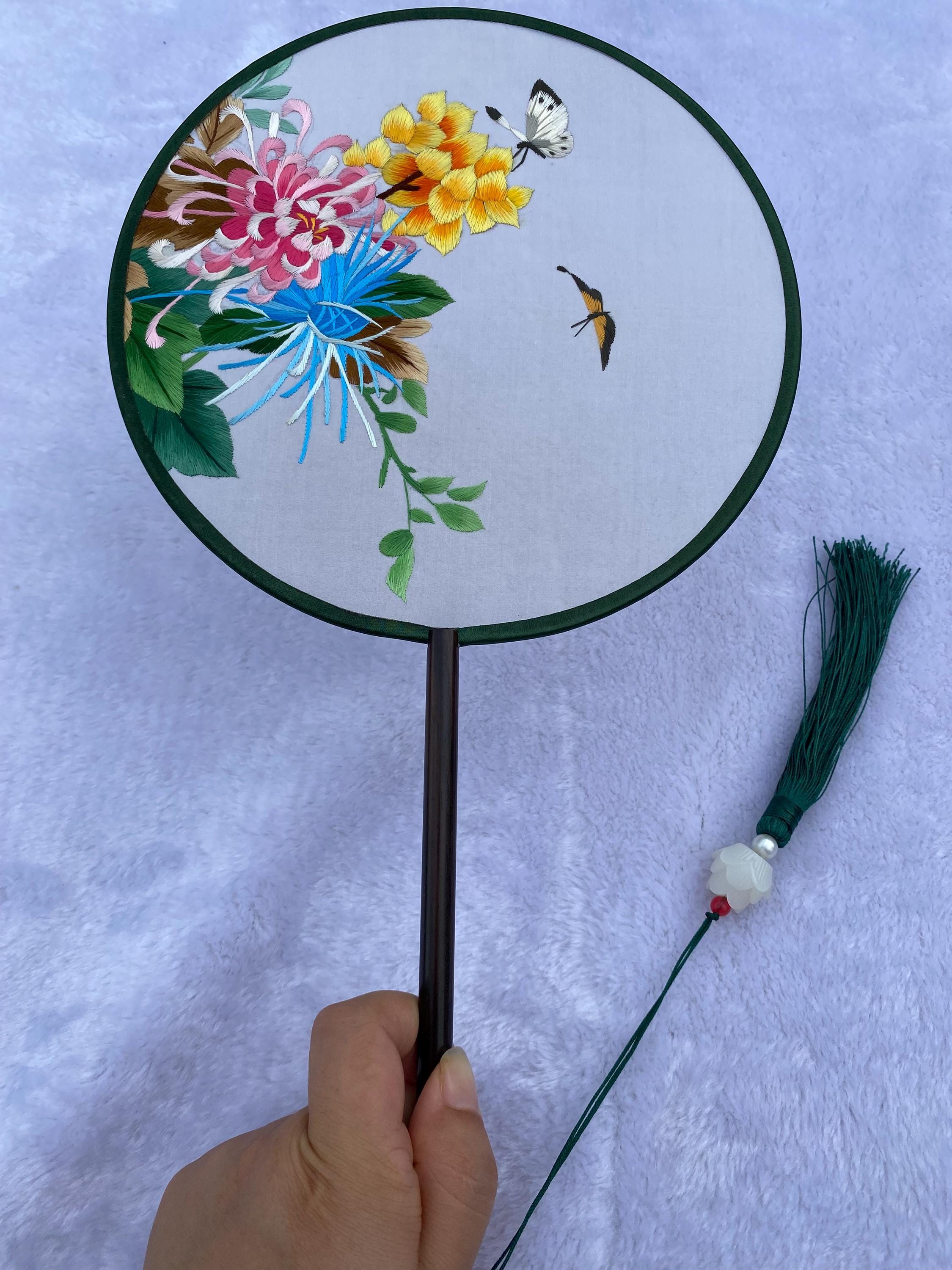 中国蘇州伝統工芸 花蝶刺繍額 Art Art 【公式通販】