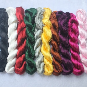 Pick your colors Big skeins 100% pure natural mulberry cocoon silk embroidery floss threads for hand embroidery silk assorted color shades