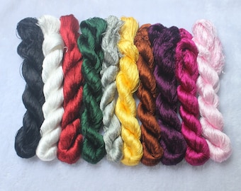 Pick your colors Big skeins 100% pure natural mulberry cocoon silk embroidery floss threads for hand embroidery silk assorted color shades