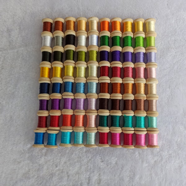 80 bobines couleurs les plus couramment utilisées fils de soie de mûrier purement naturels teints à la main pour la broderie à la main couture croisée nuances de couleur assorties