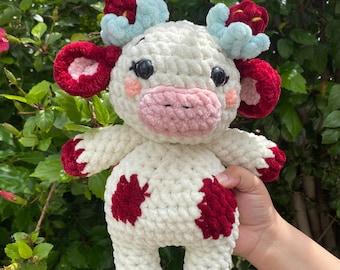 Strawberry Cow Crochet Plushie