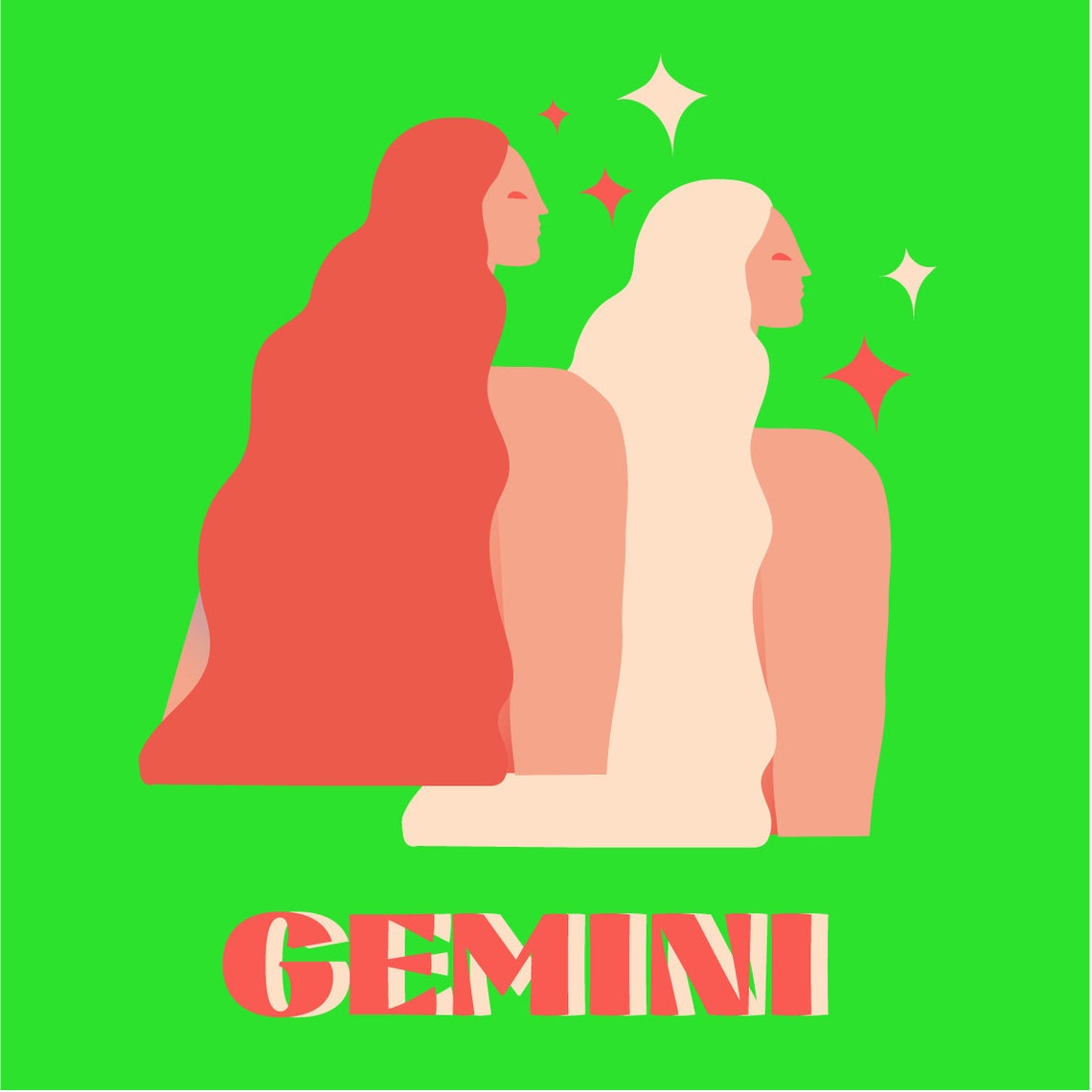 GEMINI Head in the Stars Collection Etsy