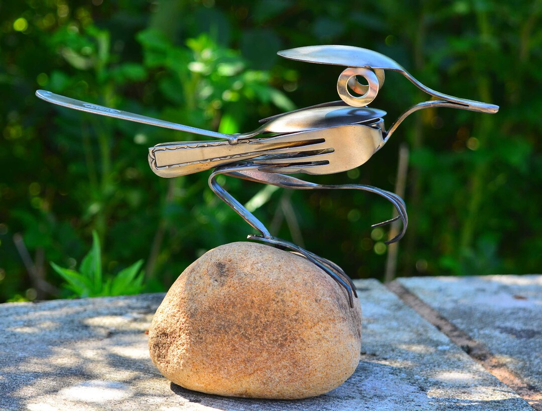 Upcycled Metal Garden Bird Sculpture 'florence' Etsy
