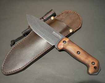 Bushcraft Leather Sheath for KA-BAR BK2 Dark Brown - Etsy