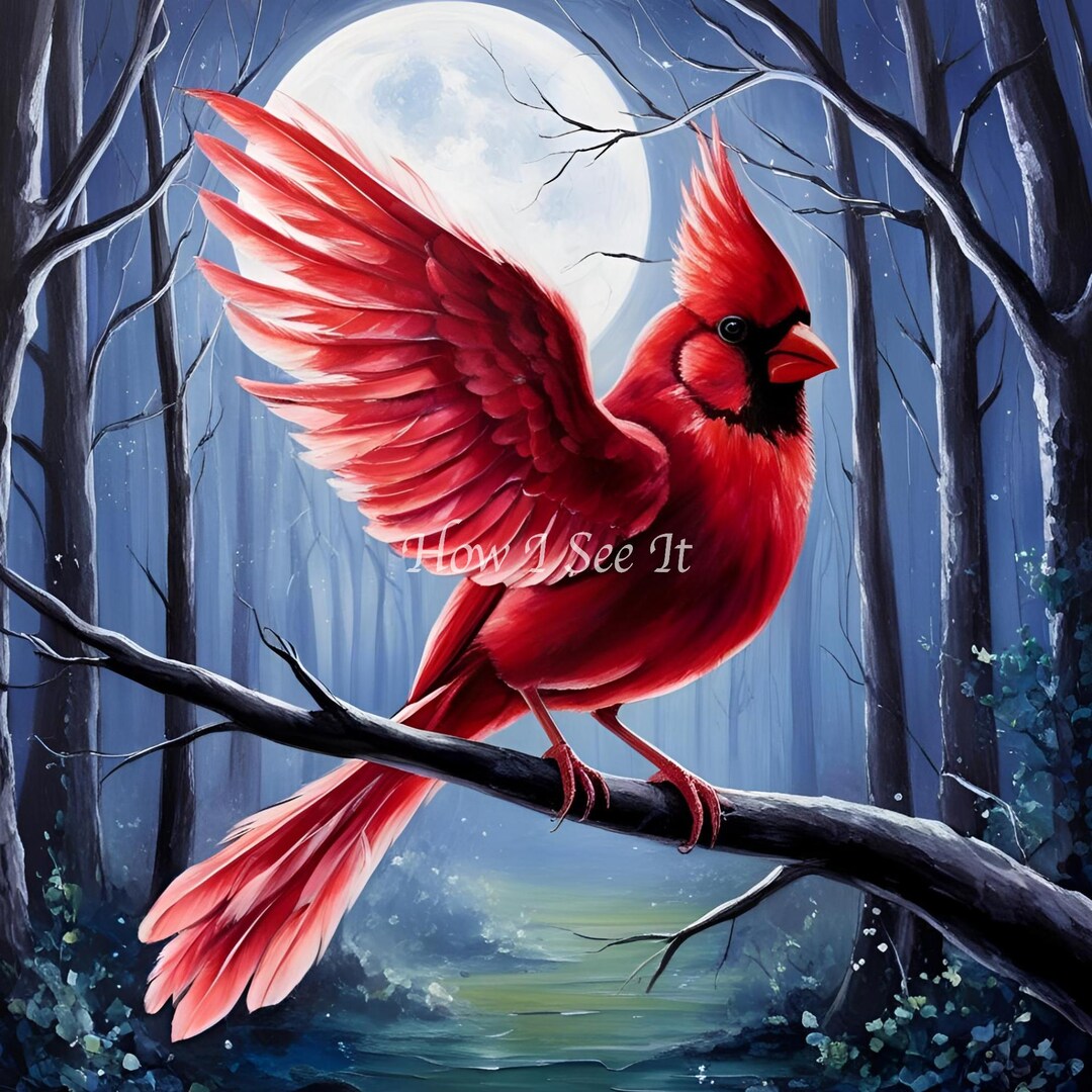Cardinal at Night Wreath Sign - Etsy