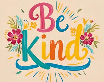 Be Kind Colorful decor wreath sign
