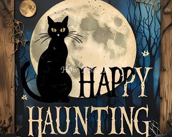 Primitive Happy Haunting Welcome Fall Pumpkin blessings Thanksgiving fall autumn home decor wreath sign