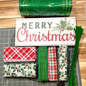 Christmas winter bright mesh wreath kit