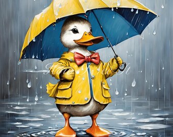 Duck with a raincoat wreath sign