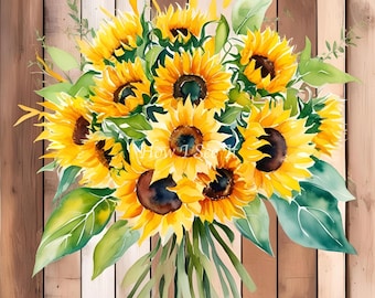 Sunflower bouquet decor wreath sign