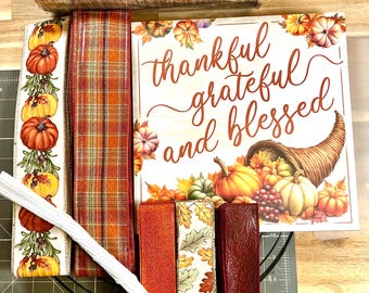 Autumn fall mesh wreath kit